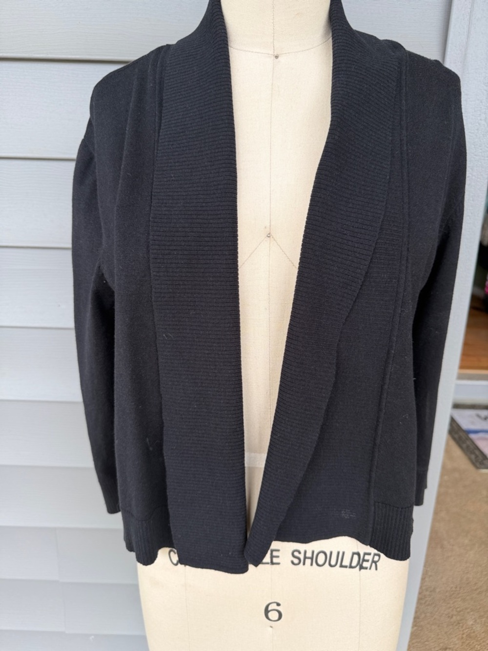 Calvin Klein Black Shawl Collar Cardigan Jacket Size Medium